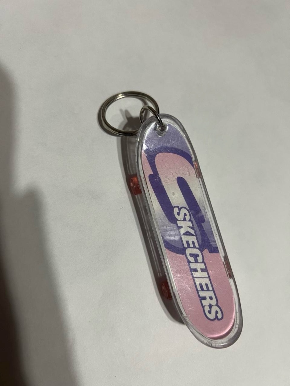 Skechers Pink and Purple Skate Logo Keychain